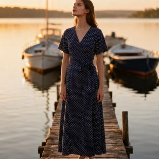 Punta Polka Wrap Dress